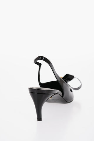 Slingback BRILDA in Pelle Lucida con Punta point 5,5cm