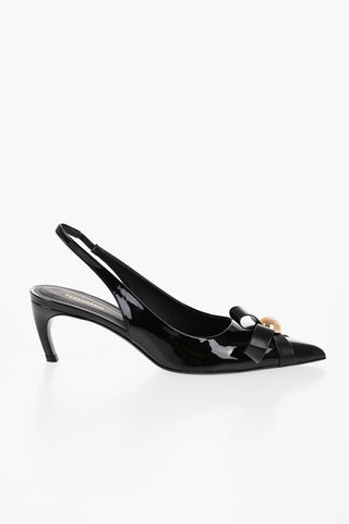 Slingback BRILDA in Pelle Lucida con Punta point 5,5cm