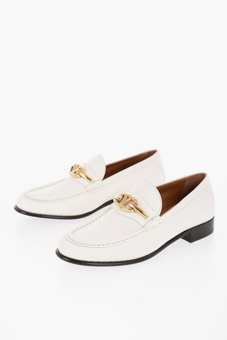 GARAVANI Leather VLOGO Loafers with Golden-Effect Monogram