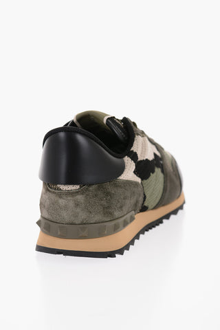 GARAVANI Camouflage Motif Low Top Sneakers with Suede Details