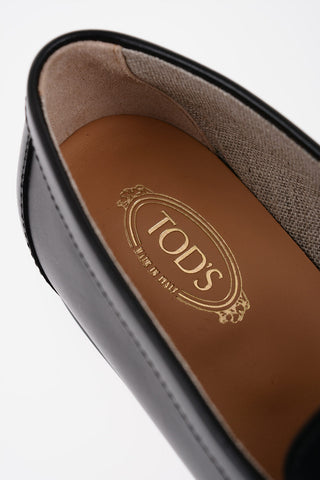 Leather Bit Loafers with Golden Detail