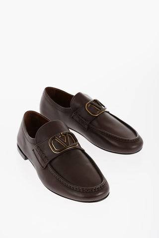 GARAVANI Leather Loafers with Embossed Monogram