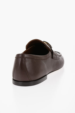 GARAVANI Leather Loafers with Embossed Monogram