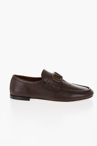 GARAVANI Leather Loafers with Embossed Monogram
