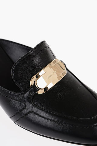 Leather ELODYE Mules With Golden-Effect Horsebit 