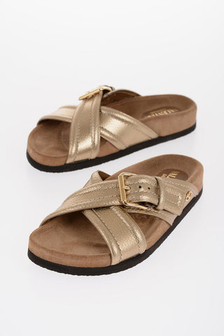 GARAVANI Metallic Textured Leather FUSSFRIEND Sandals