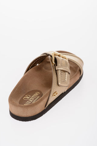 GARAVANI Metallic Textured Leather FUSSFRIEND Sandals