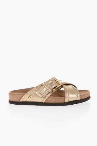 GARAVANI Metallic Textured Leather FUSSFRIEND Sandals