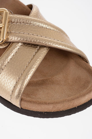 GARAVANI Metallic Textured Leather FUSSFRIEND Sandals