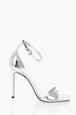 Sandali Ankle-Strap in Pelle Specchiata Tacco 10cm