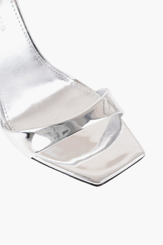 Sandali Ankle-Strap in Pelle Specchiata Tacco 10cm