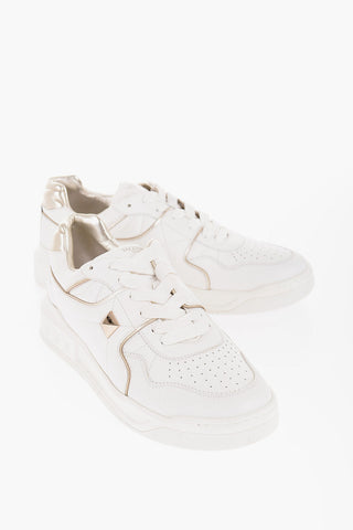 GARAVANI Leather Low Top Sneakers with Maxi Golden Stud