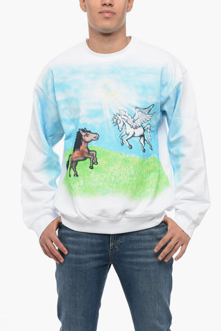 Printed Cotton Crew-neck Sweatshirt