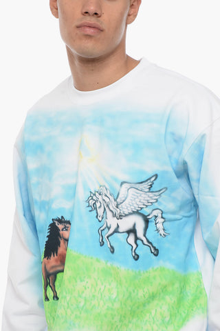 Printed Cotton Crew-neck Sweatshirt