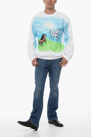 Printed Cotton Crew-neck Sweatshirt