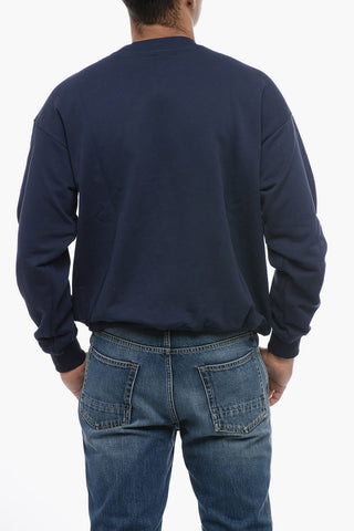 Brushed Cotton LE SWEAT SLOGAN à FLEURS Crewneck Sweatshirt