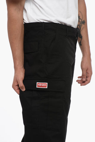 Cotton Cargo Pants with Drawstringed Waistband