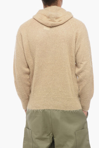 Mohair Blend Hooded Sweater