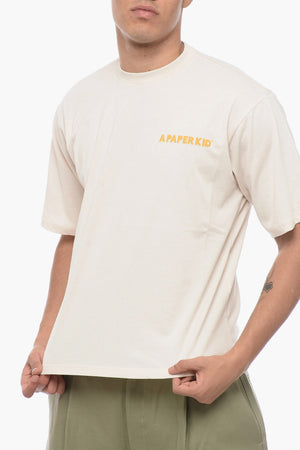 T-Shirt Girocollo in Tinta Unita con Logo Stampato