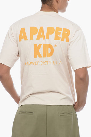 T-Shirt Girocollo in Tinta Unita con Logo Stampato