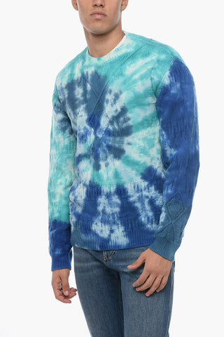 Pullover Girocollo BLUE LAGOON in Lana Tie Dye