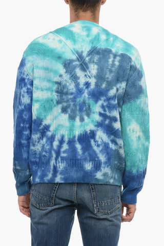 Pullover Girocollo BLUE LAGOON in Lana Tie Dye