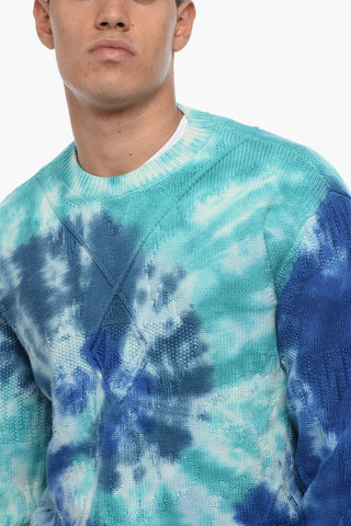 Pullover Girocollo BLUE LAGOON in Lana Tie Dye