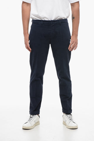 Stretch Cotton Chinos Pants with Cuffs