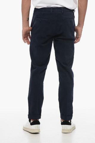 Stretch Cotton Chinos Pants with Cuffs