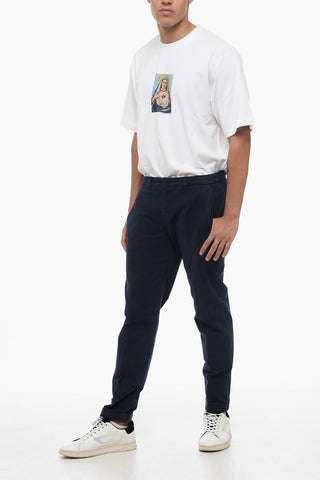 Stretch Cotton Chinos Pants with Cuffs