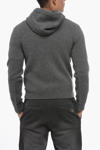 Front Zipped Cashmere Blend Hoodie
