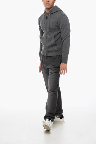 Front Zipped Cashmere Blend Hoodie