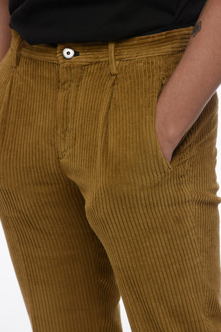 Pantaloni Tapered Fit in Velour a Coste