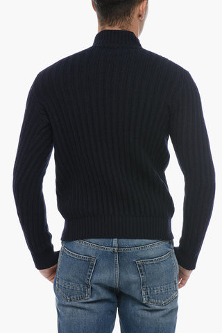 Turtleneck Ribbed Virgin Wool Sweater
