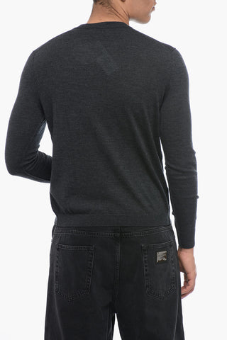 Lightweight Virgin Wool Sweater with V-Neck