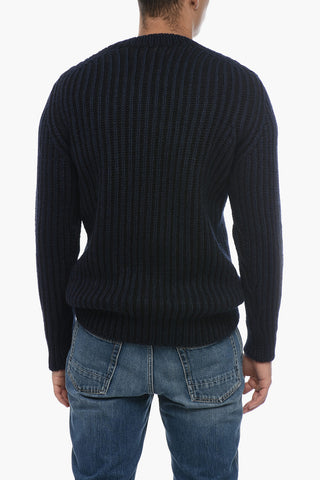 Maglia girocollo In Misto Lana Bicolore