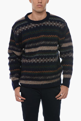 Patterned Wool Crew-neck Sweater
