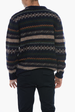 Patterned Wool Crew-neck Sweater