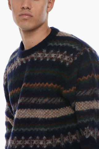 Patterned Wool Crew-neck Sweater