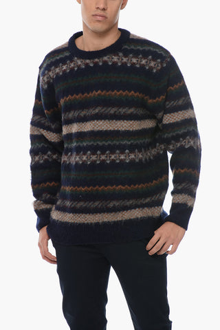 Patterned Wool Crew-neck Sweater