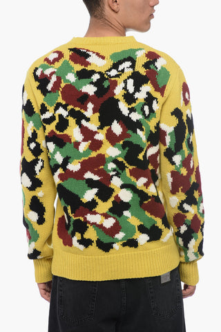 PETER DOIG Pullover in Cashmere con Motivo Camouflage