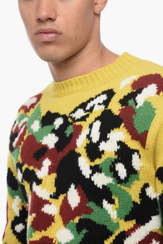 PETER DOIG Pullover in Cashmere con Motivo Camouflage