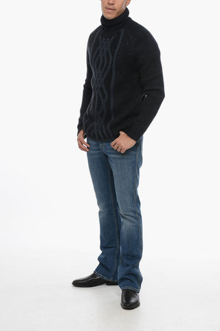 GIORGIO Pullover a Collo Alto in Misto Cashmere