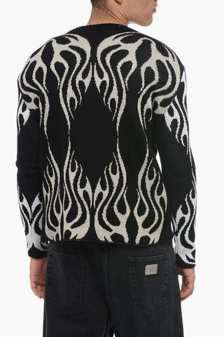 Maglia Girocollo WHITE FLAMES in Misto Lana