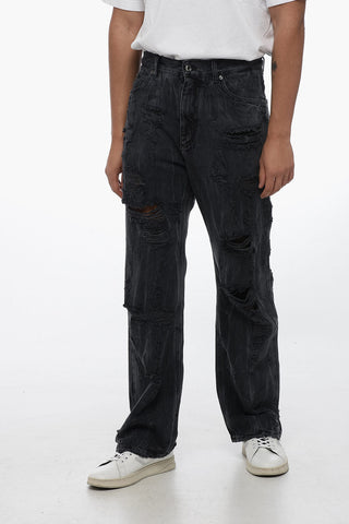 Straight Fit Distressed Denims 26cm