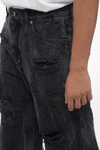 Straight Fit Distressed Denims 26cm