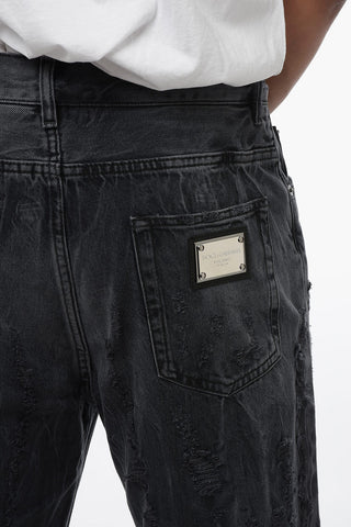 Straight Fit Distressed Denims 26cm
