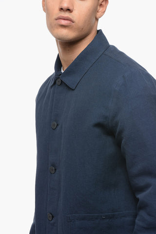 Blazer Monopetto in Misto Lino 