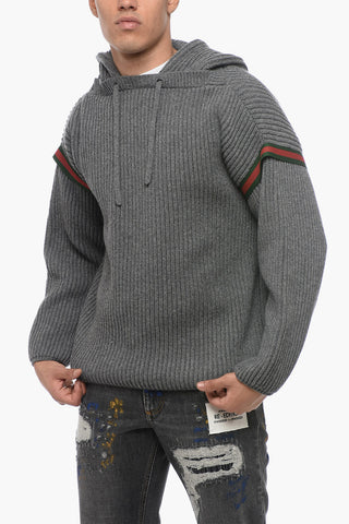 Cashmere Blend Hoodie with Iconic Detail