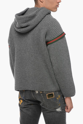 Cashmere Blend Hoodie with Iconic Detail